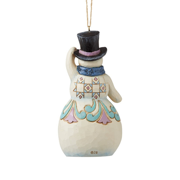 Jim Shore Heartwood Creek: Snowman with Top Hat Hanging Ornament sparkle-castle