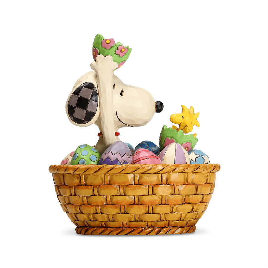 Jim Shore Peanuts: Snoopy and Woodstock Easter Basket sparkle-castle