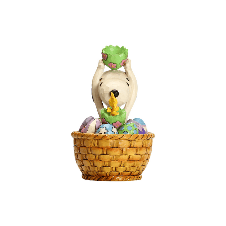 Jim Shore Peanuts: Snoopy and Woodstock Easter Basket sparkle-castle