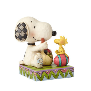 Jim Shore Peanuts: Snoopy & Woodstock Painting Easter Eggs Figurine sparkle-castle