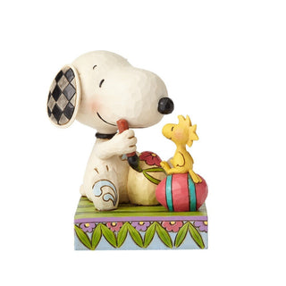 Jim Shore Peanuts: Snoopy & Woodstock Painting Easter Eggs Figurine sparkle-castle
