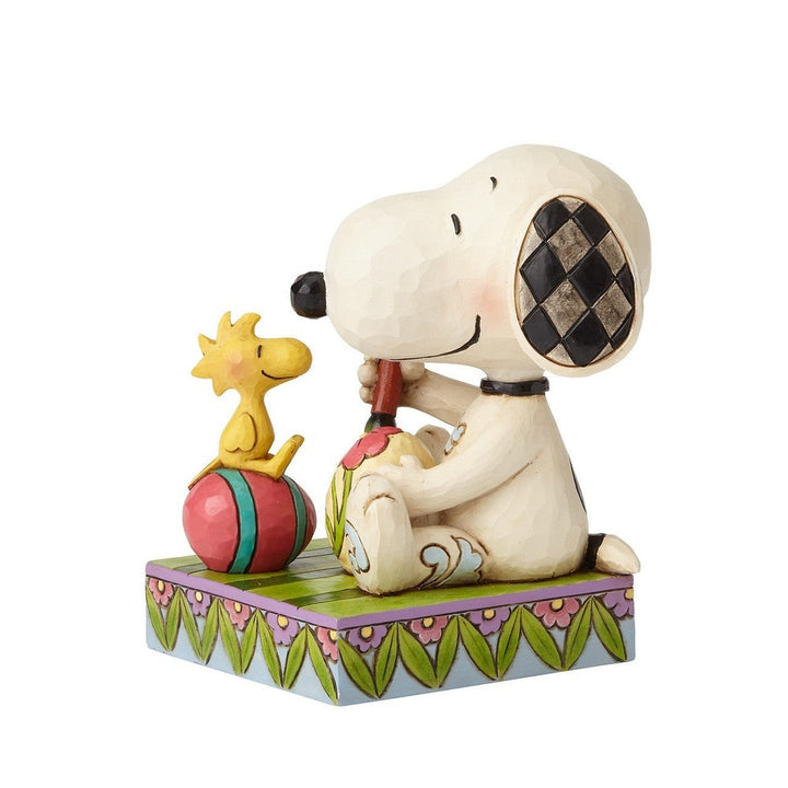 Jim Shore Peanuts: Snoopy & Woodstock Painting Easter Eggs Figurine sparkle-castle