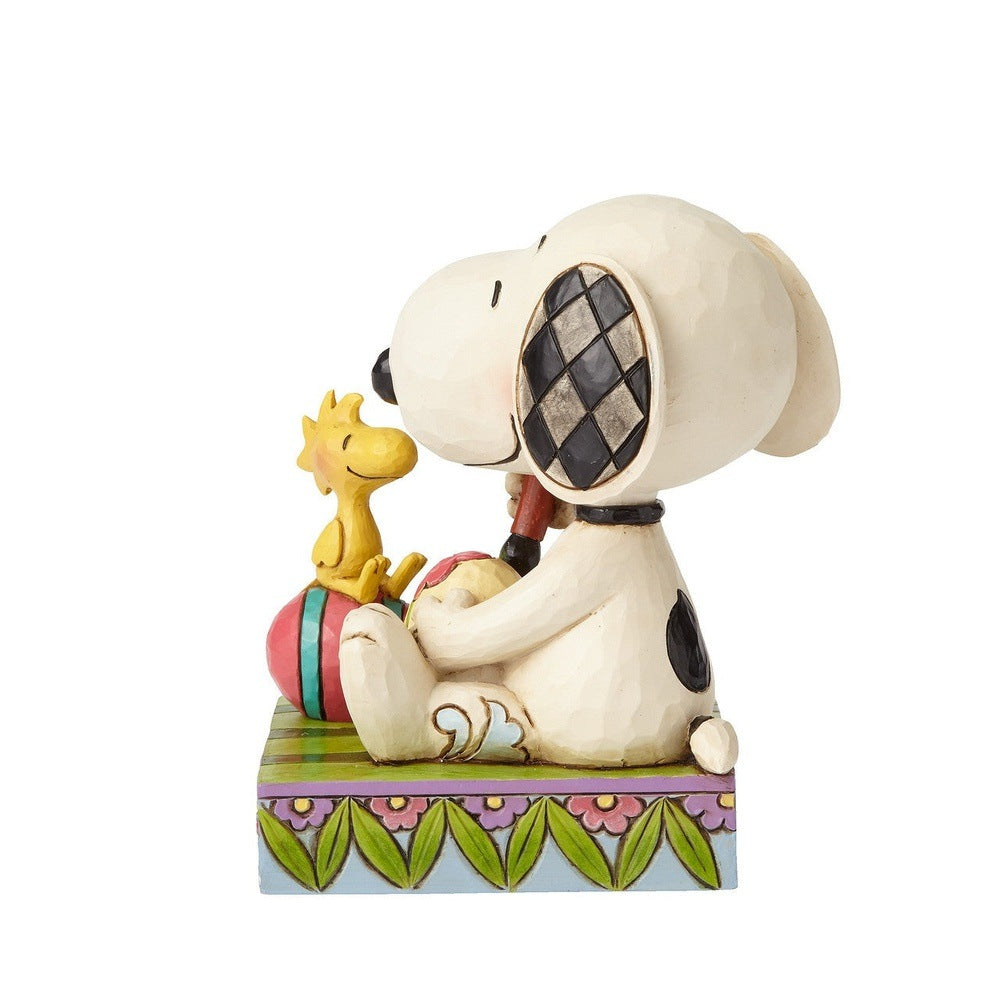 Jim Shore Peanuts: Snoopy & Woodstock Painting Easter Eggs Figurine sparkle-castle