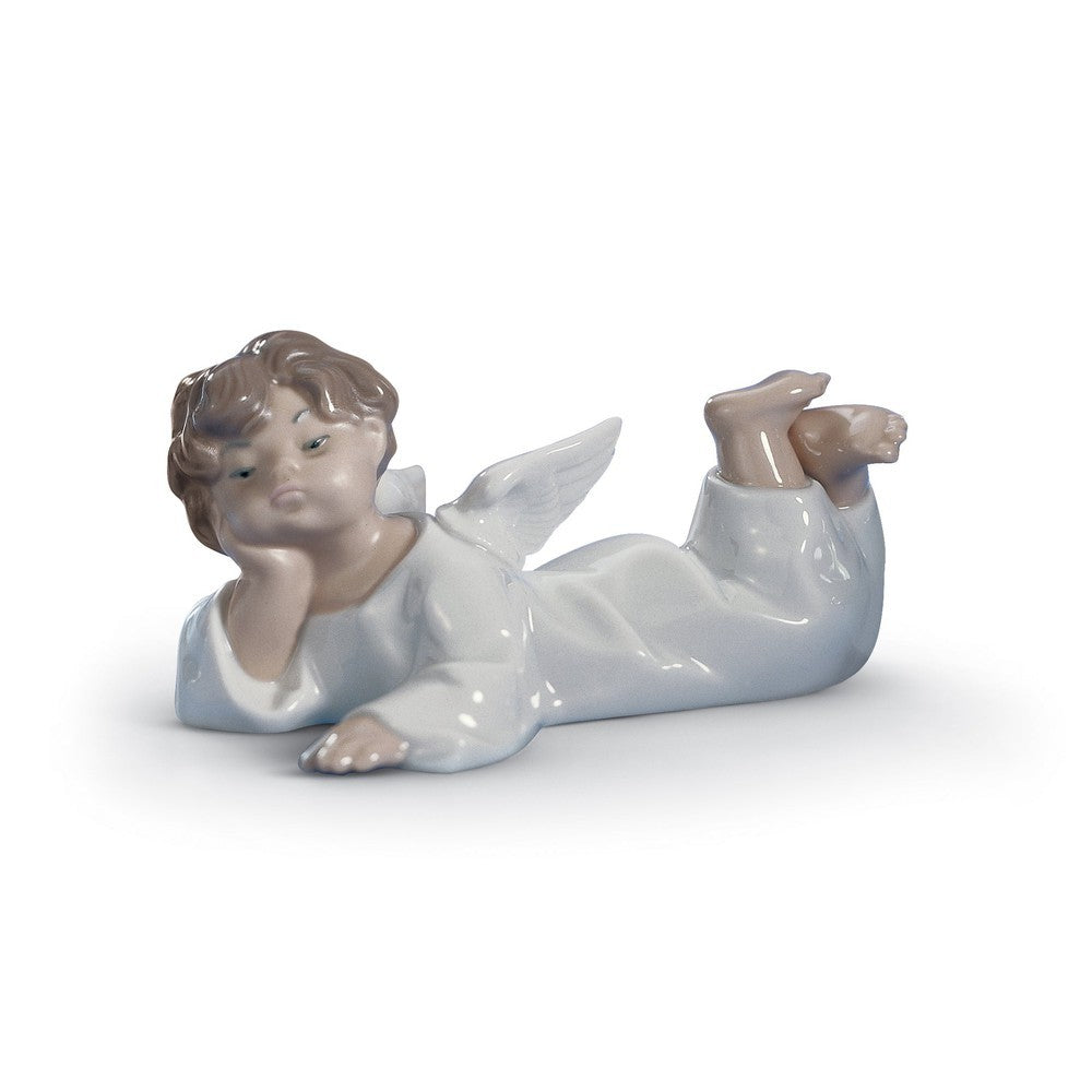 Lladró Spiritual Collection: Angel Laying Figurine sparkle-castle