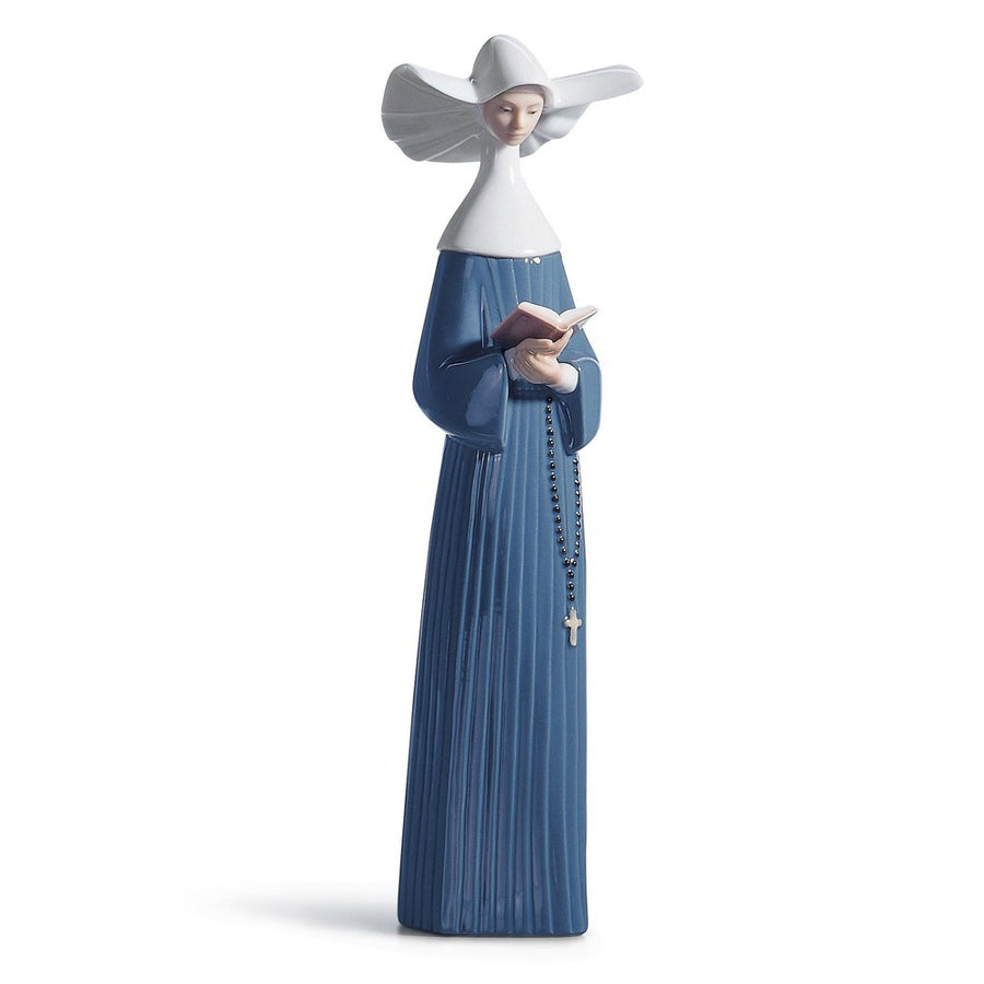Lladró Spiritual Collection: Prayerful Moment Nun Figurine sparkle-castle