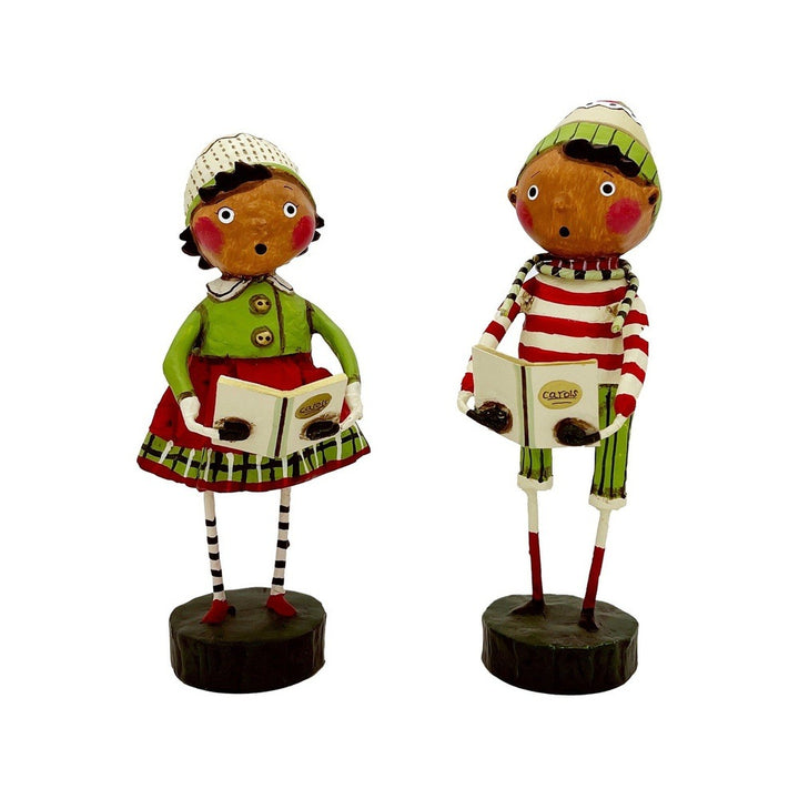 Lori Mitchell Christmas Collection: Curbie & Coco Come A Caroling Figurine, Set of 2 sparkle-castle