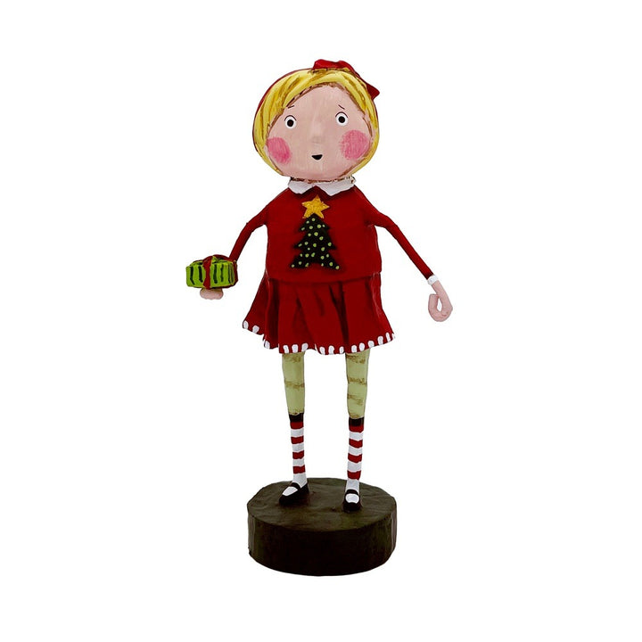 Lori Mitchell Christmas Collection: Gift Exchange Girl Figurine sparkle-castle