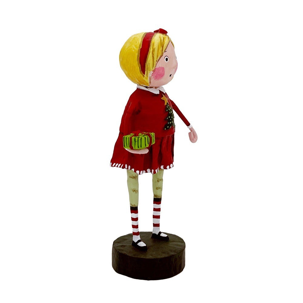 Lori Mitchell Christmas Collection: Gift Exchange Girl Figurine sparkle-castle