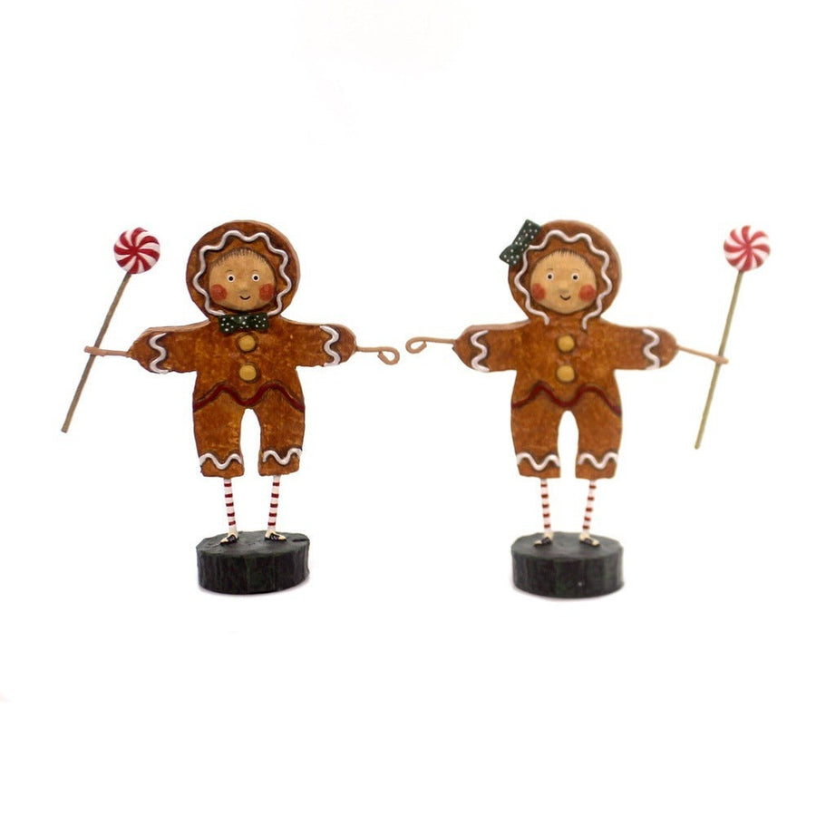 Lori Mitchell Christmas Collection: Gingerbread Boy & Girl Figurines, Set of 2 sparkle-castle
