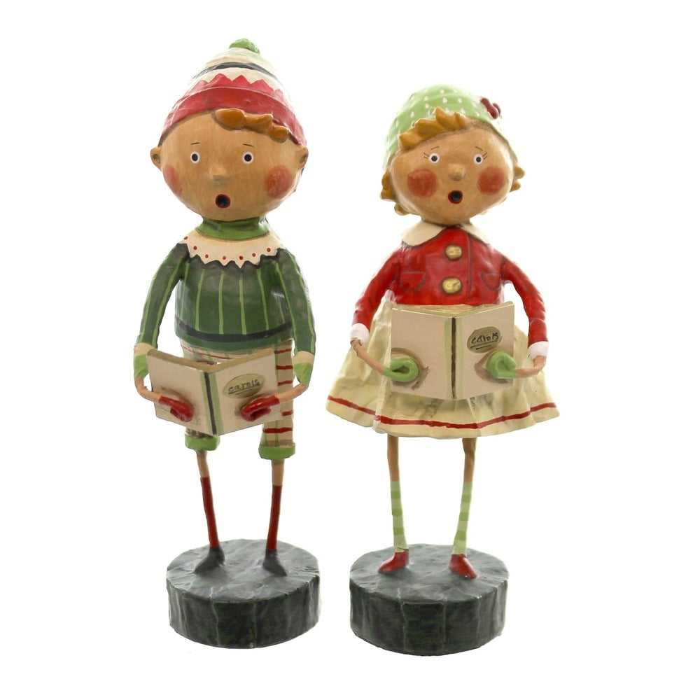 Lori Mitchell Christmas Collection: Henry and Holly Come A Caroling Figurine, Set of 2 sparkle-castle