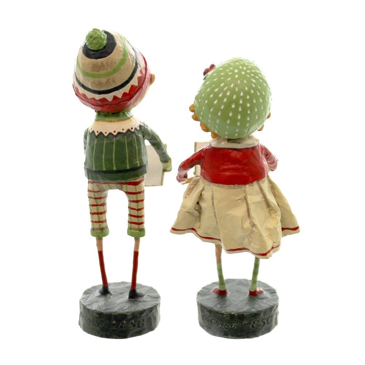 Lori Mitchell Christmas Collection: Henry and Holly Come A Caroling Figurine, Set of 2 sparkle-castle
