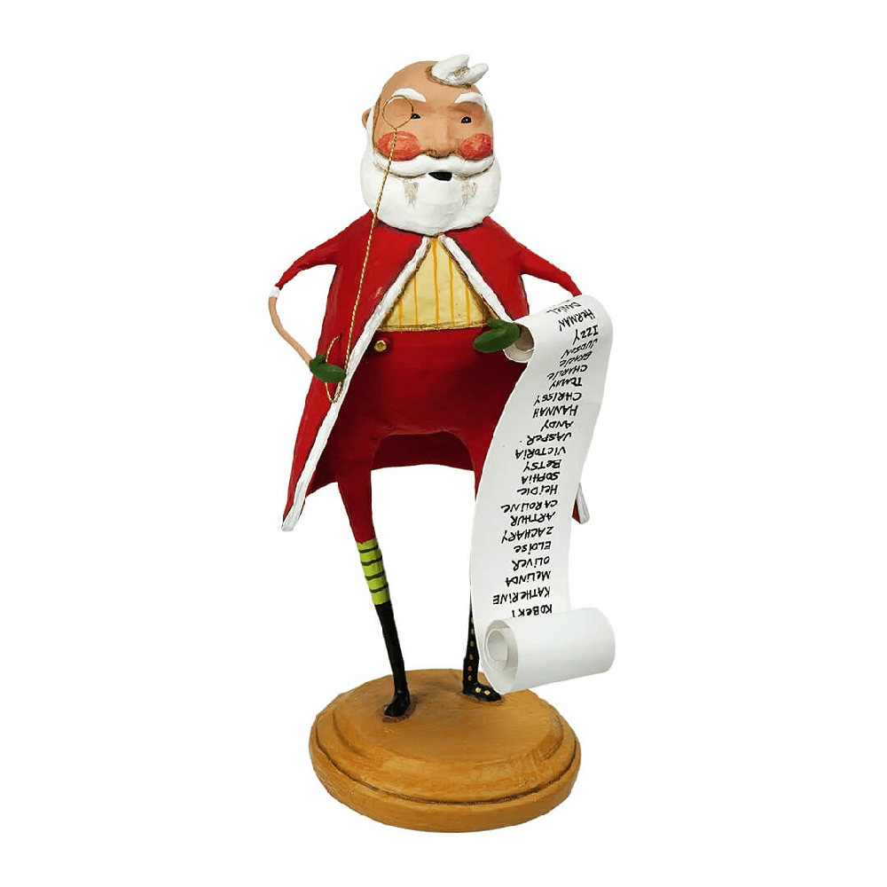 Lori Mitchell Christmas Collection: Santa's List Figurine sparkle-castle
