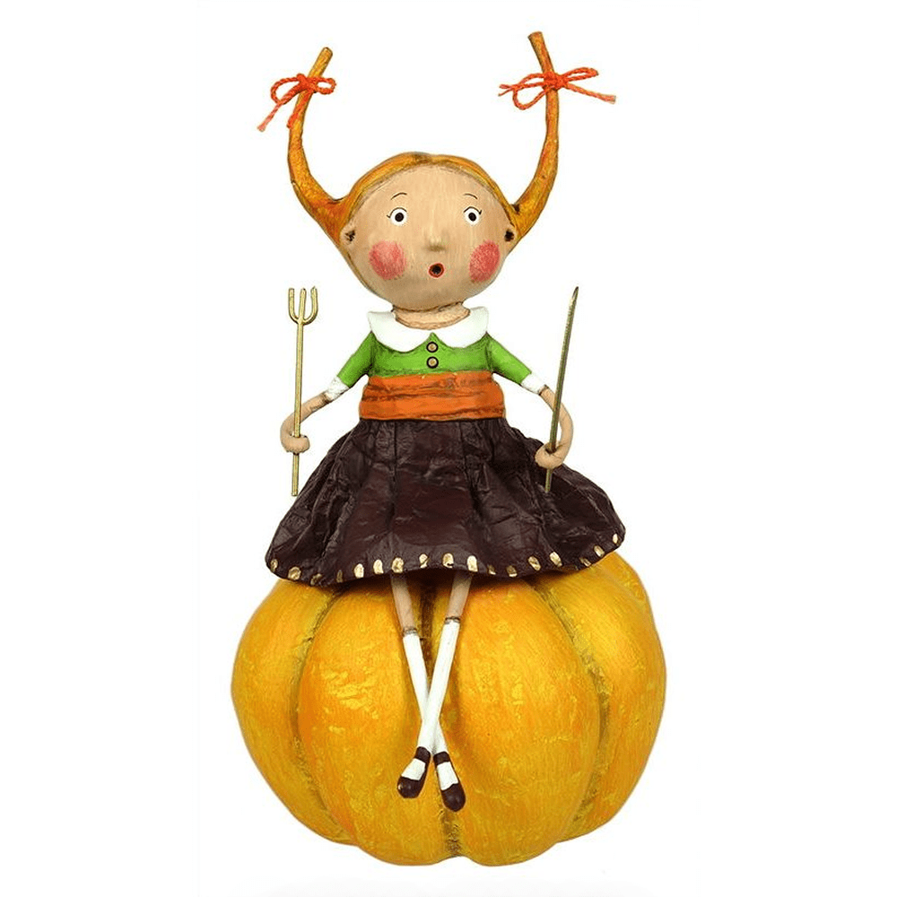 Lori Mitchell Thanksgiving Collection: Prissy Pumpkin Eater Figurine sparkle-castle