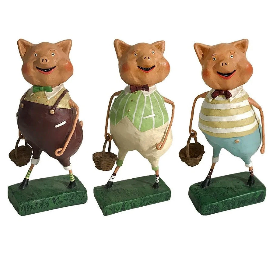 Lori Mitchell Story Hour Collection: Three Lil' Pigs Figurines, Set sparkle-castle