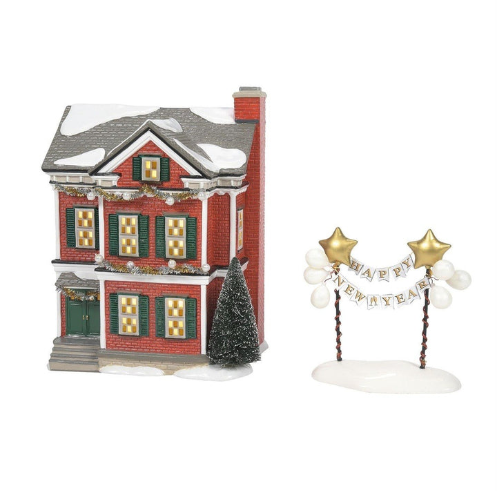 Original Snow Village: Ready For New Year's Eve, Set of 2 sparkle-castle